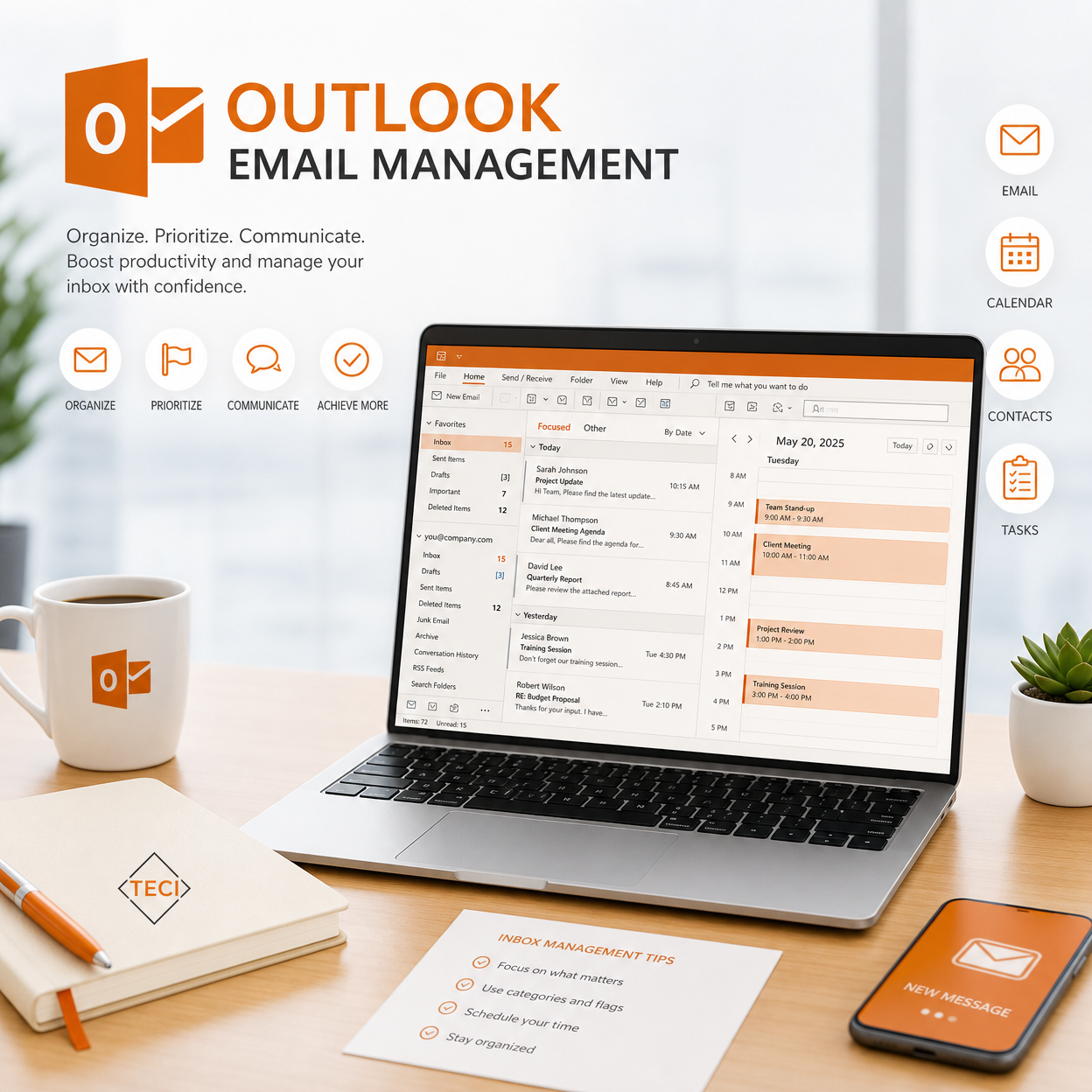 إدارة البريد الإلكتروني Outlook